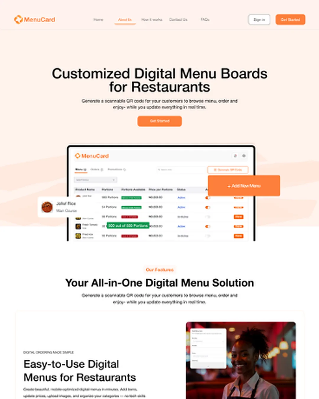 MenuCard Hero