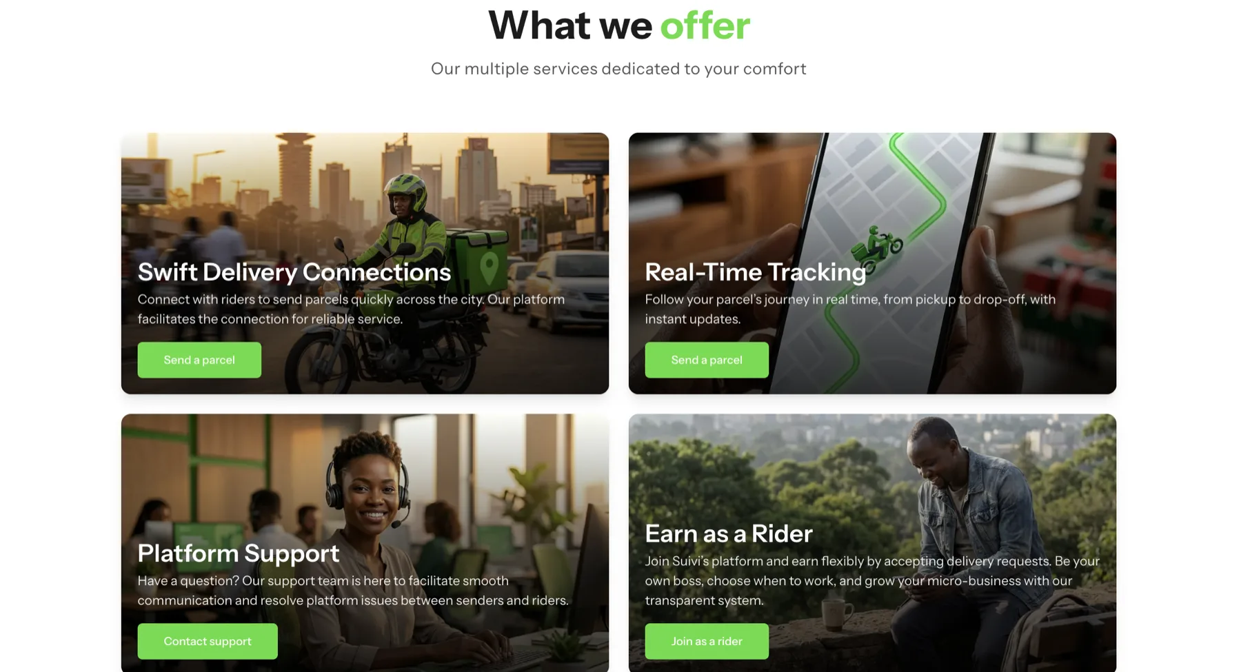 Parcel What We Offer