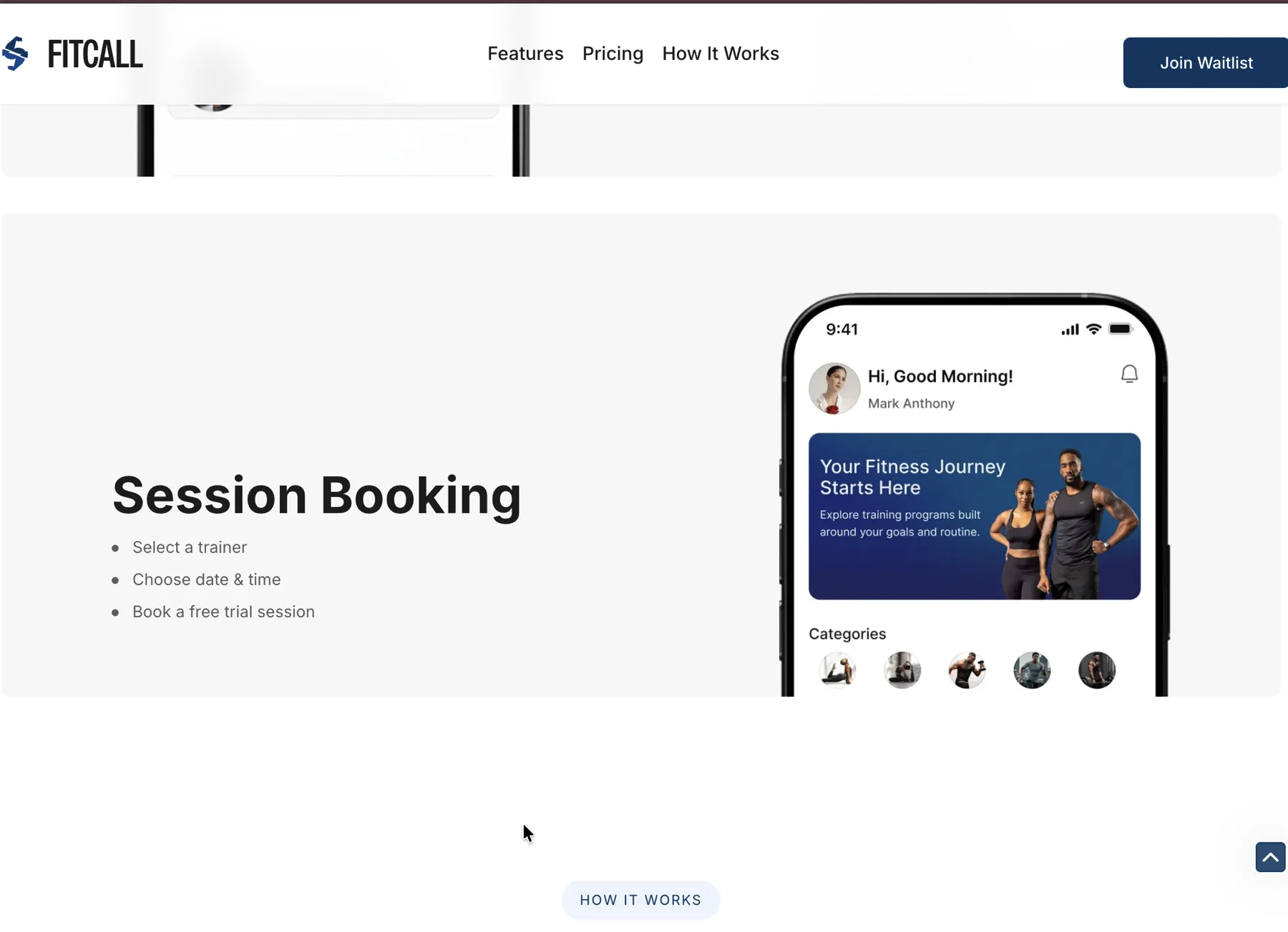 FitCall Session Booking