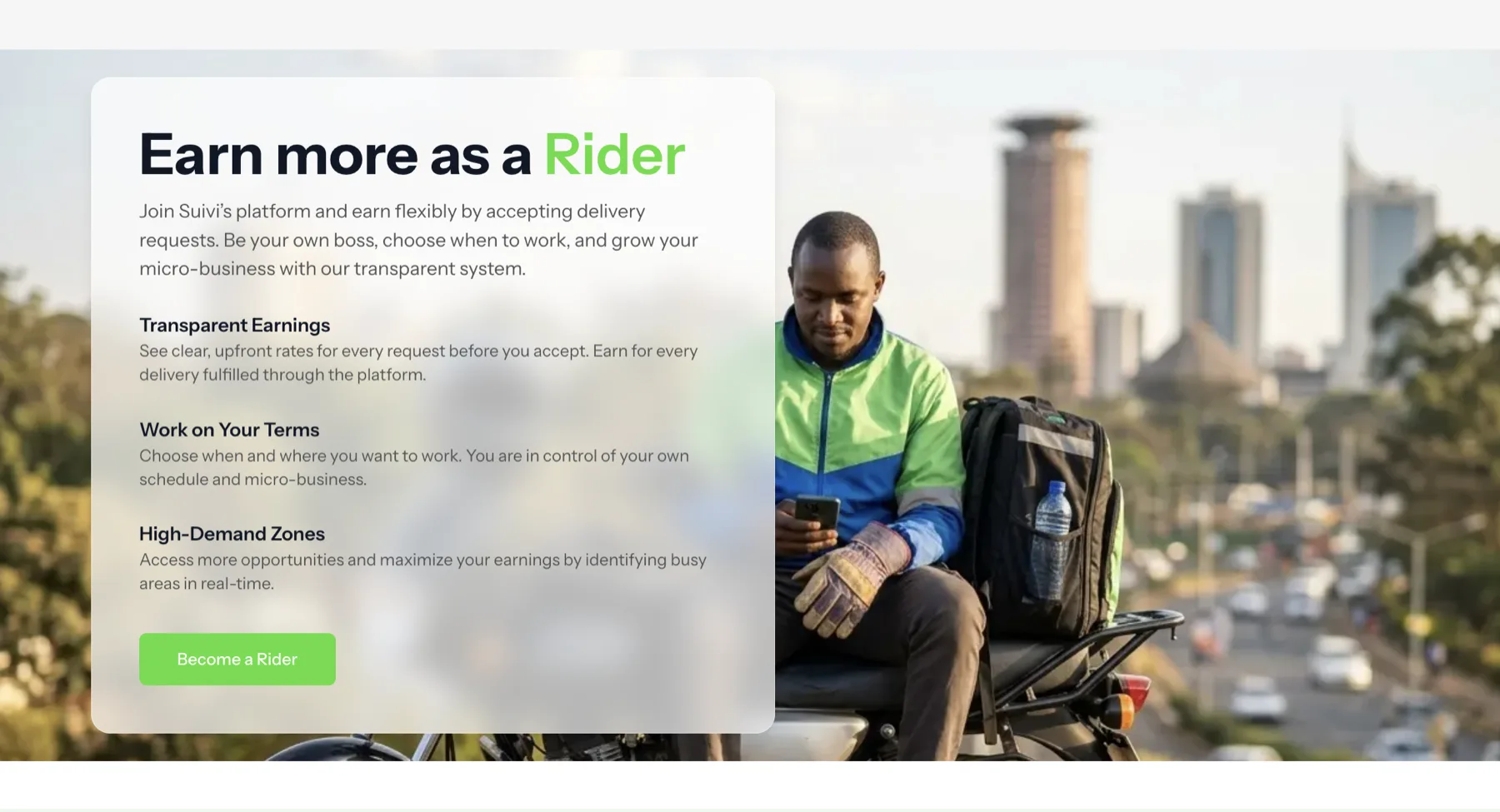 Parcel Earn More As Rider