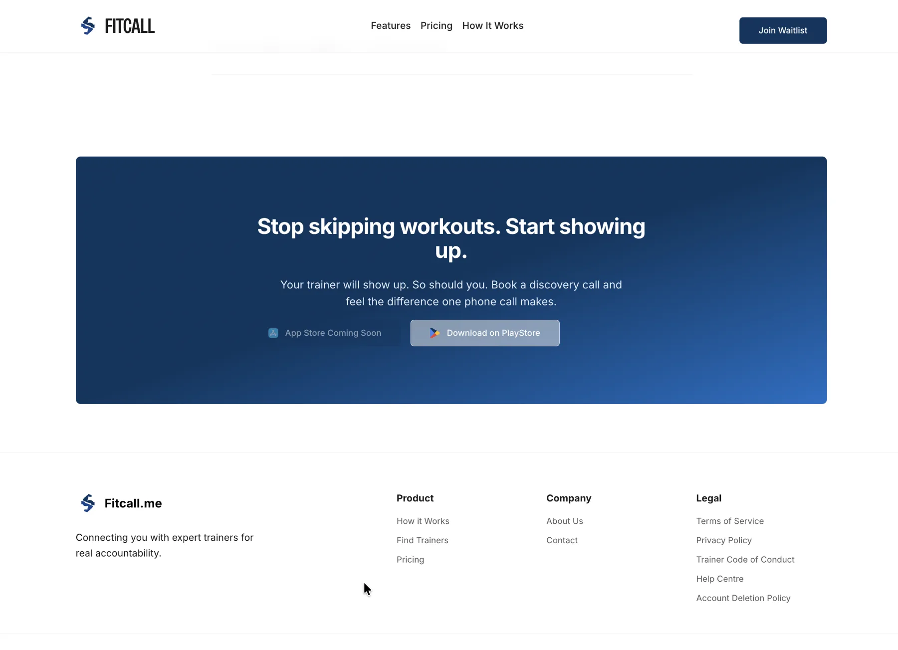 FitCall CTA Footer