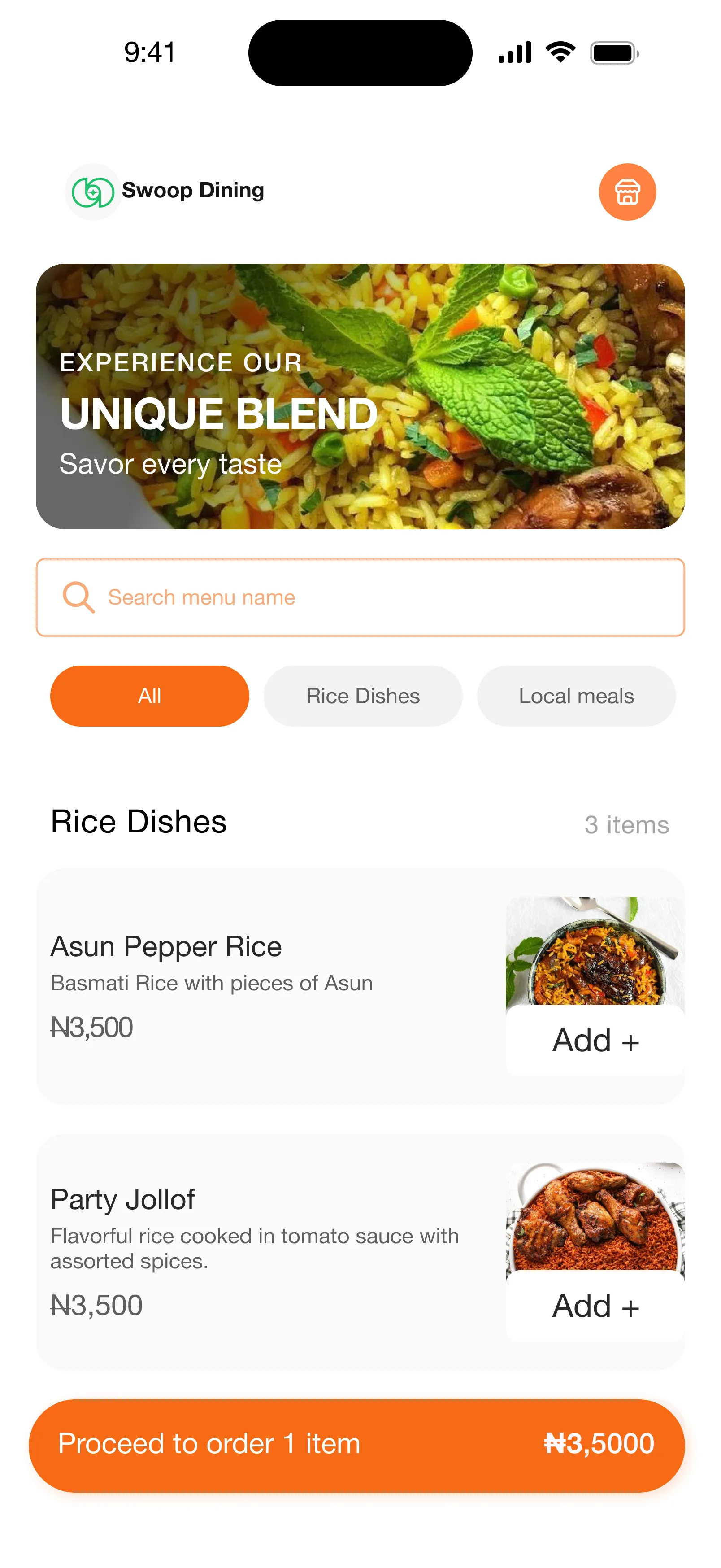MenuCard Customer View